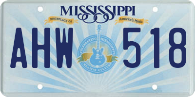 MS license plate AHW518