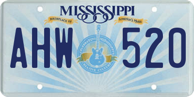 MS license plate AHW520