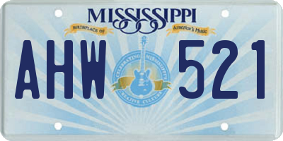 MS license plate AHW521