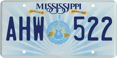 MS license plate AHW522