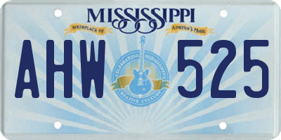 MS license plate AHW525