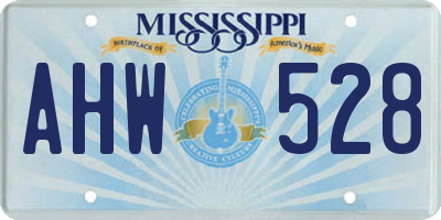 MS license plate AHW528