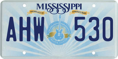 MS license plate AHW530