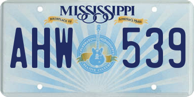 MS license plate AHW539