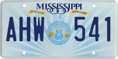 MS license plate AHW541