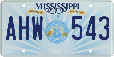 MS license plate AHW543