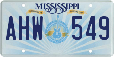 MS license plate AHW549