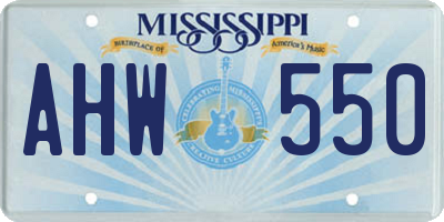 MS license plate AHW550