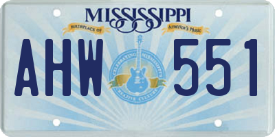 MS license plate AHW551