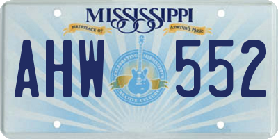 MS license plate AHW552