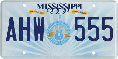 MS license plate AHW555