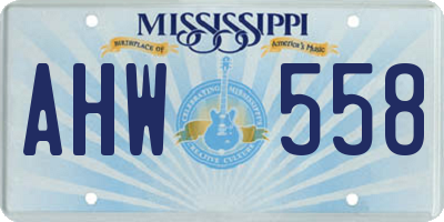 MS license plate AHW558