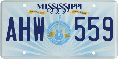 MS license plate AHW559
