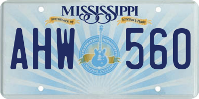 MS license plate AHW560
