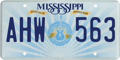 MS license plate AHW563