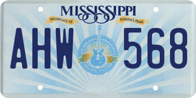 MS license plate AHW568