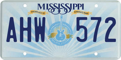 MS license plate AHW572