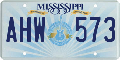 MS license plate AHW573