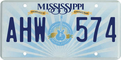 MS license plate AHW574