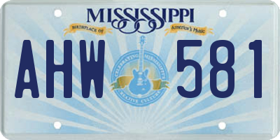 MS license plate AHW581