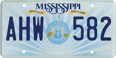 MS license plate AHW582