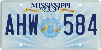 MS license plate AHW584