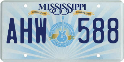 MS license plate AHW588