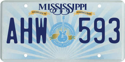 MS license plate AHW593