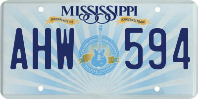MS license plate AHW594
