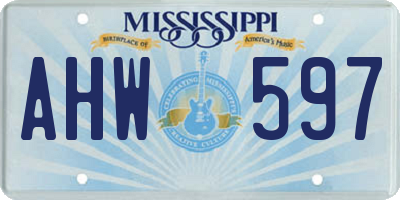 MS license plate AHW597