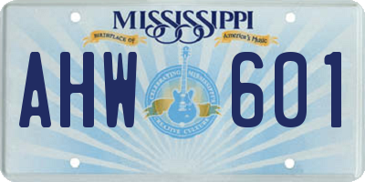 MS license plate AHW601