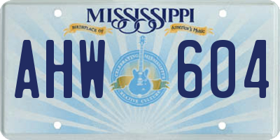 MS license plate AHW604