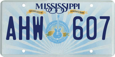 MS license plate AHW607