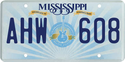 MS license plate AHW608