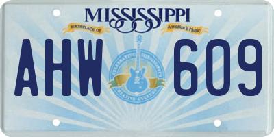 MS license plate AHW609