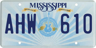 MS license plate AHW610