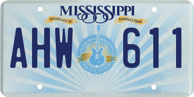 MS license plate AHW611