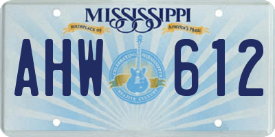MS license plate AHW612