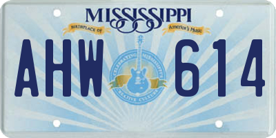 MS license plate AHW614