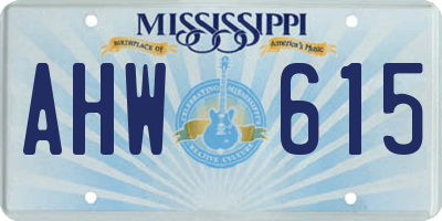 MS license plate AHW615