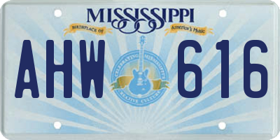 MS license plate AHW616