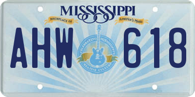 MS license plate AHW618