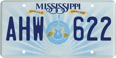 MS license plate AHW622