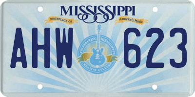 MS license plate AHW623