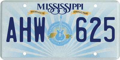 MS license plate AHW625