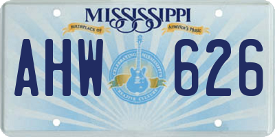 MS license plate AHW626