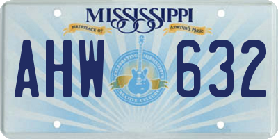 MS license plate AHW632