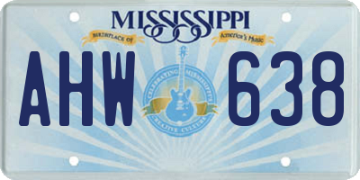 MS license plate AHW638
