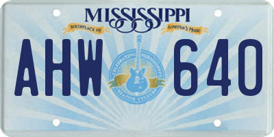 MS license plate AHW640