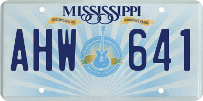 MS license plate AHW641